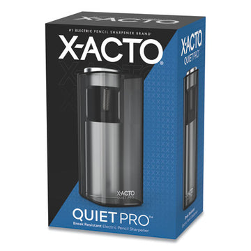 X-ACTO® Model 1612 Quiet Pro Electric Pencil Sharpener, Ac-powered, 3 X 5 X 9, Black-silver-smoke freeshipping - TVN Wholesale
